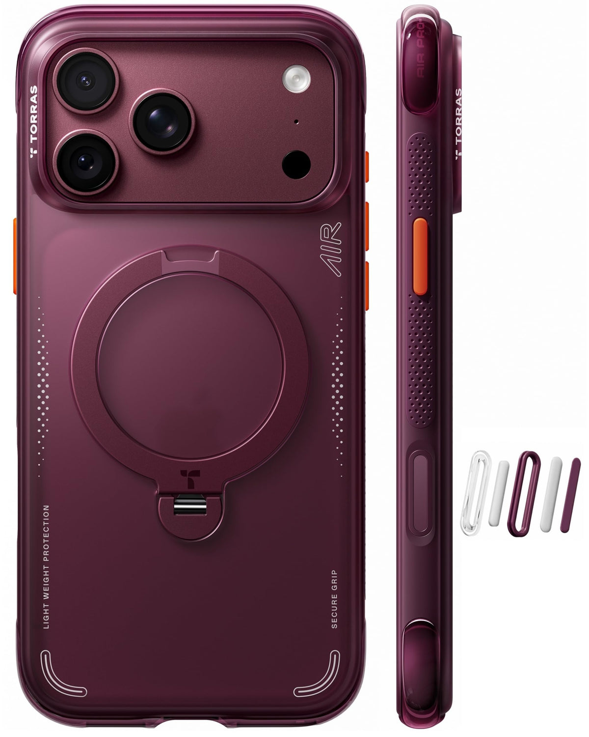 TORRAS Ostand Q3 Air for iPhone 15 Pro Max Case with Stand, Shockproof