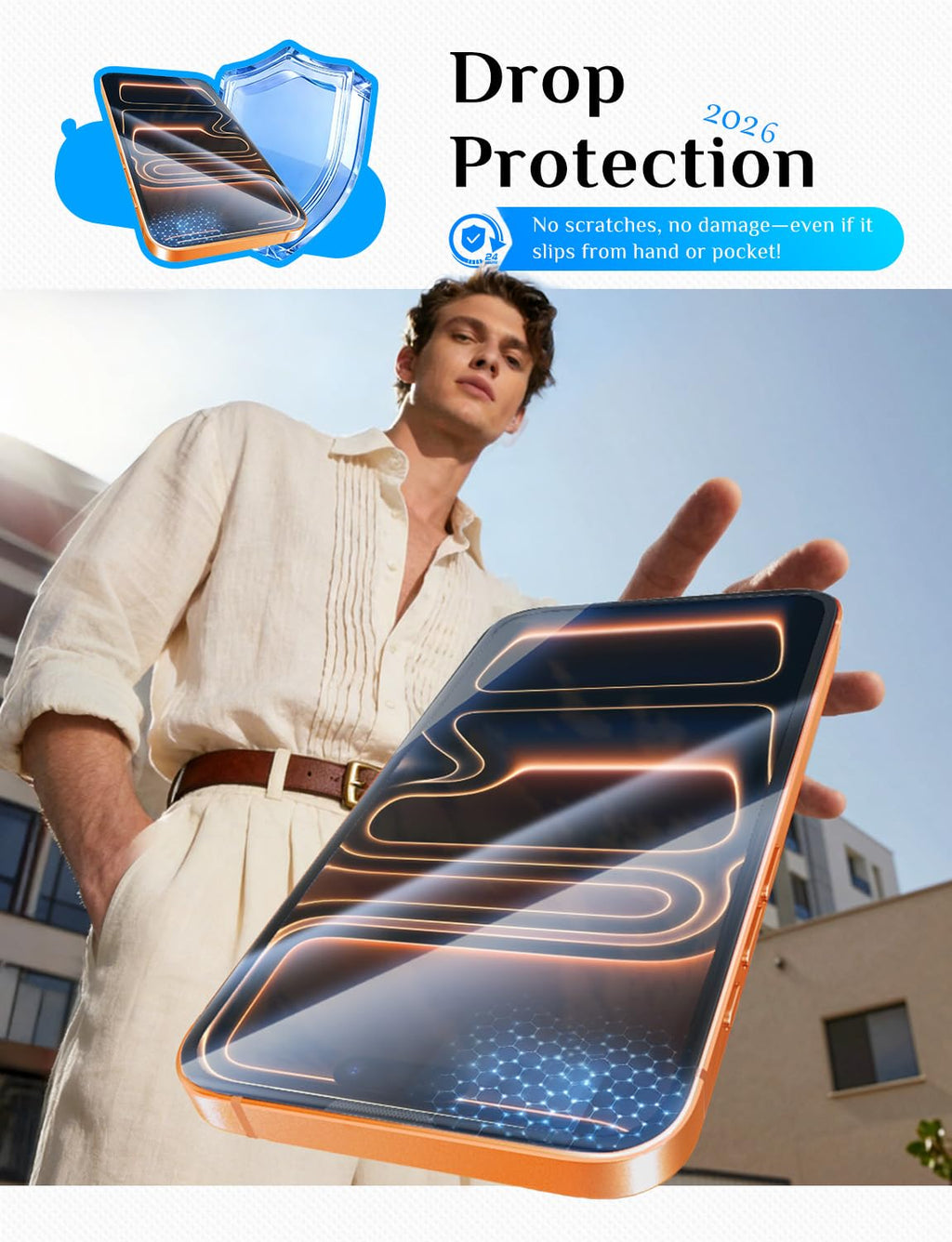 MAGIC JOHN 2 Pack Screen Protector for iPhone SE 3/SE 2 (2022/2020 Edition), iPhone7/8/6 Tempered Glass, Auto Dust-Elimination, Bubble Free, Easy Installation