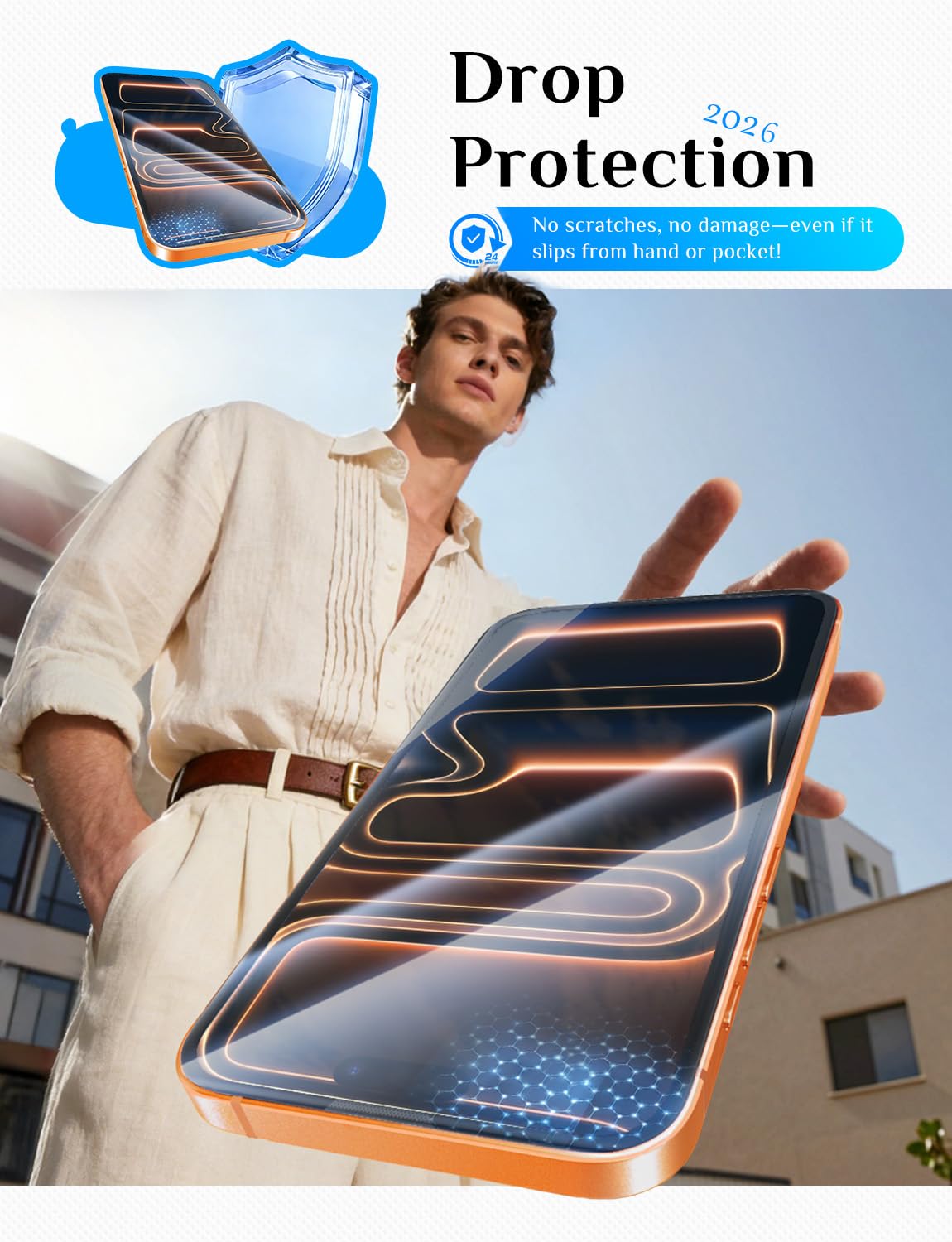 MAGIC JOHN 2 Pack Screen Protector for iPhone SE 3/SE 2 (2022/2020 Edition), iPhone7/8/6 Tempered Glass, Auto Dust-Elimination, Bubble Free, Easy Installation