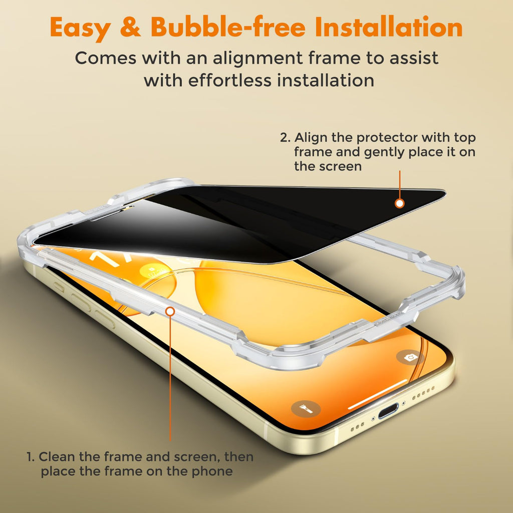 UNBREAKcable Privacy Screen Protector for iPhone 16 Pro Max, Full Coverage