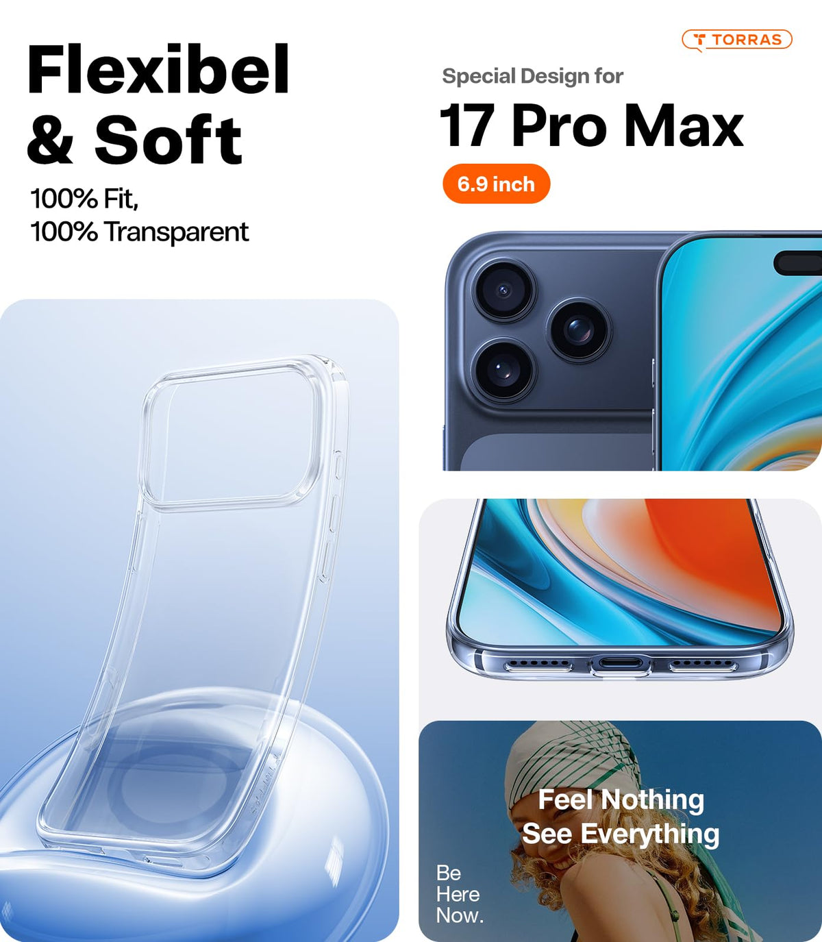 TORRAS for iPhone 14 Pro Max Case, Anti-Yellowing, Crystal Clear