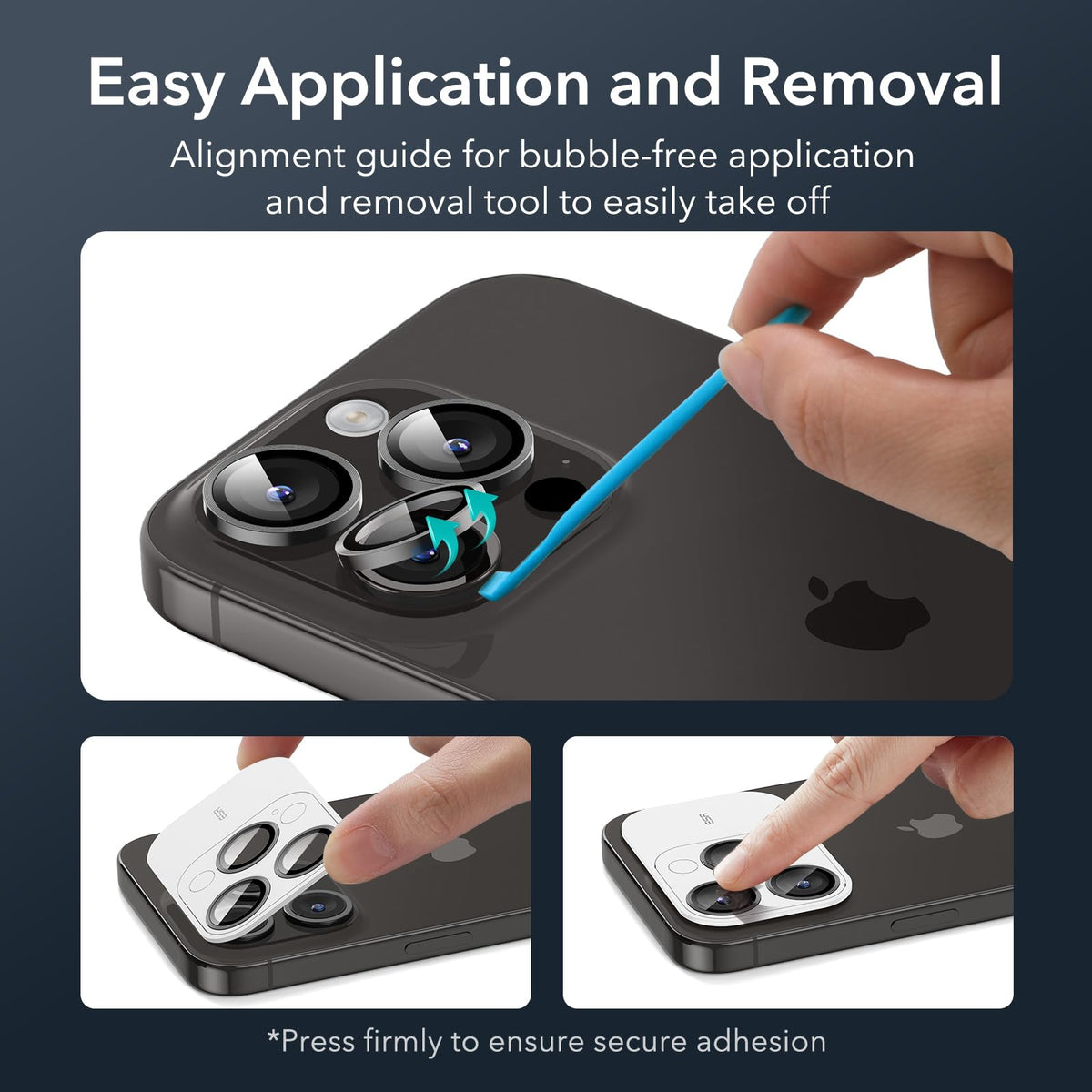 ESR for iPhone Duo Camera Lens Protector, 2 Pack, Black