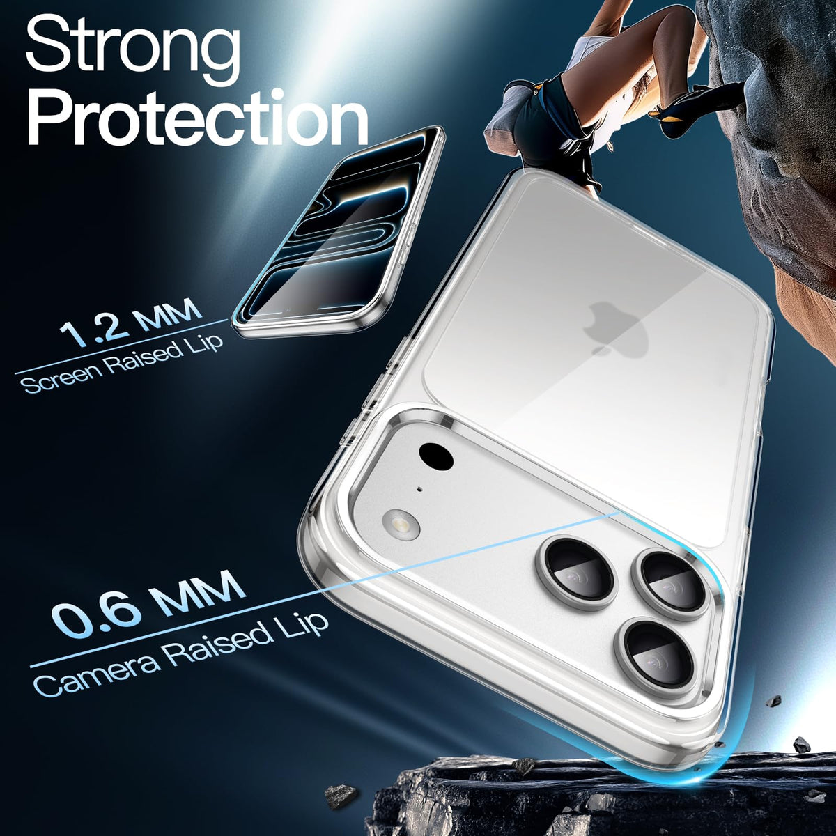 JETech Case for iPhone 17 Pro Max, Anti-Yellowing, Black
