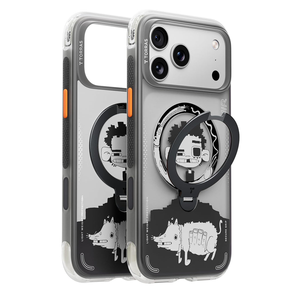 TORRAS Ostand Q3 Air for iPhone 15 Pro Max Case with Stand, Shockproof