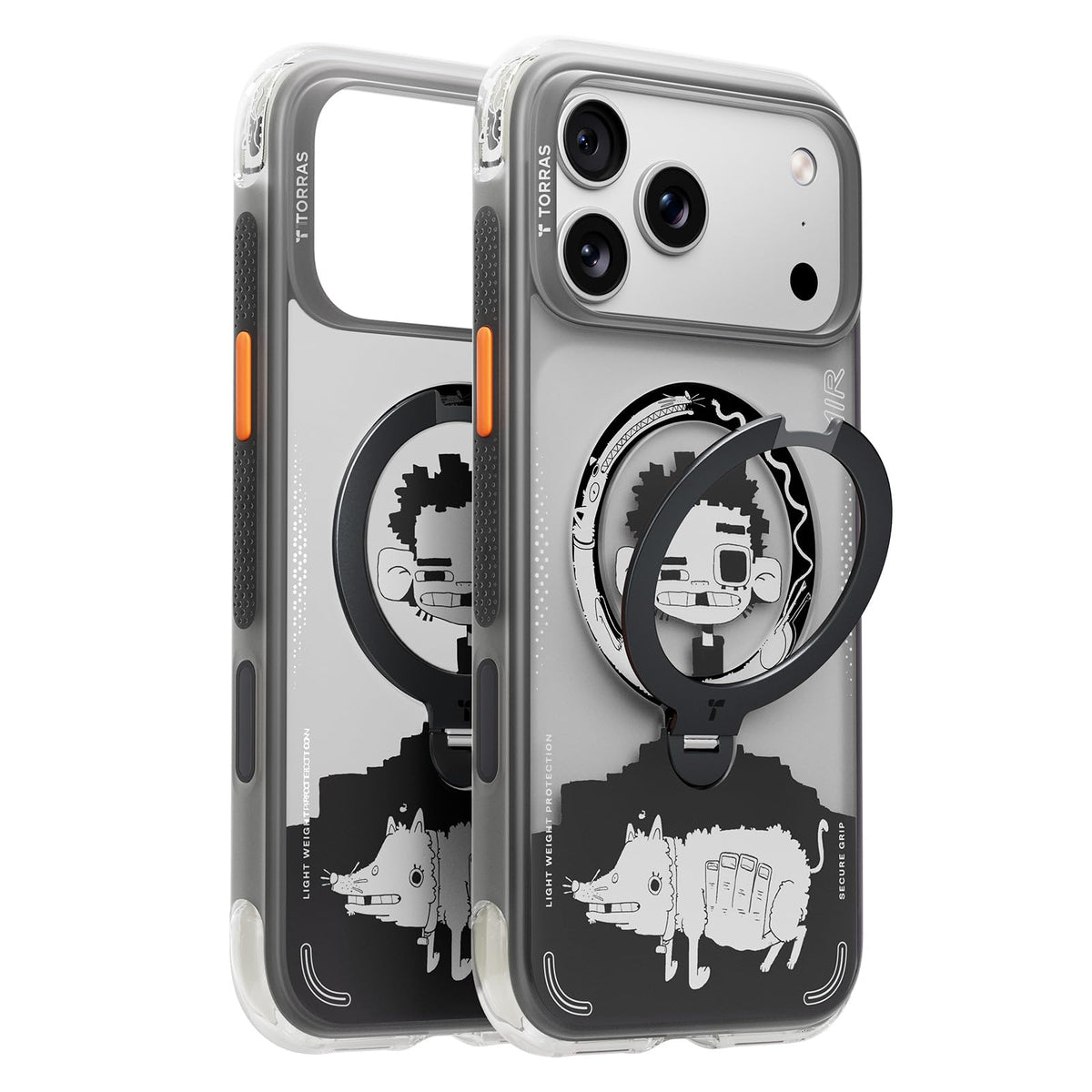 TORRAS Ostand Q3 Air for iPhone 15 Pro Max Case with Stand, Shockproof