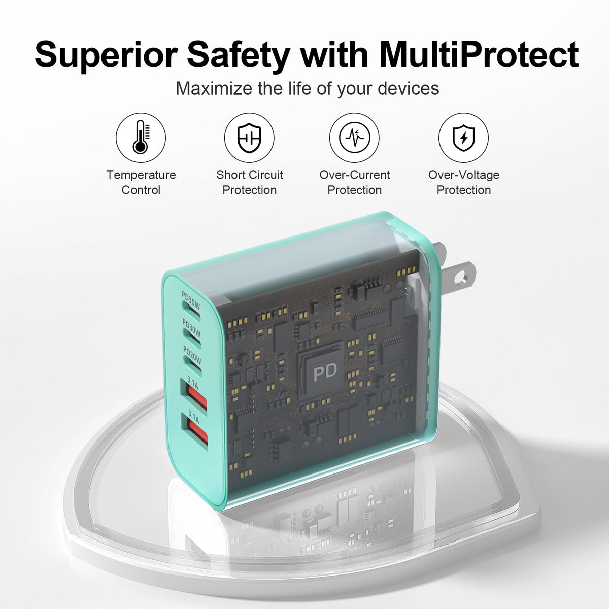 USB C Charger Block, 60W 5-Port Type C Charger Fast Charging Blocks