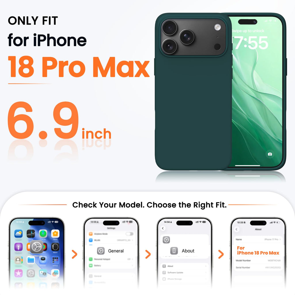 ORNARTO for iPhone 18 Pro Max Case, Liquid Silicone, Cloud Blue