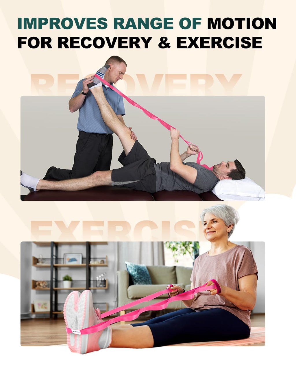Trideer Stretching Strap with Loops, Yoga Strap, Stretch Bands for Exercise