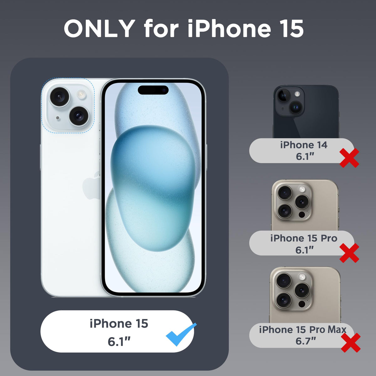 CACOE Magnetic Case for iPhone 13 & iPhone 14 6.1 inch, Matte Black