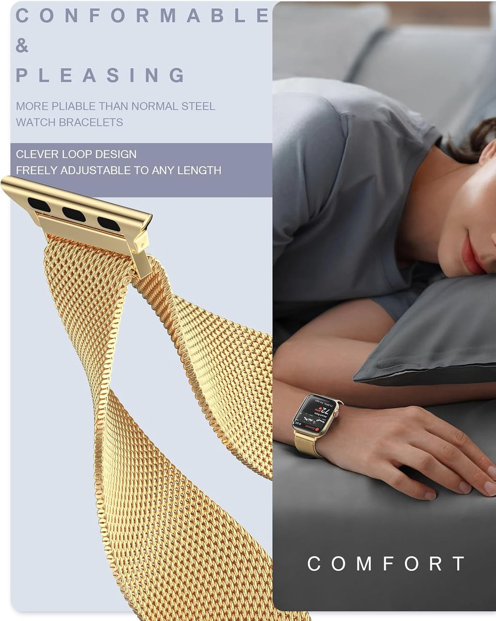 Original Milanese Loop Compatible with Apple Watch Bands for Women & Men