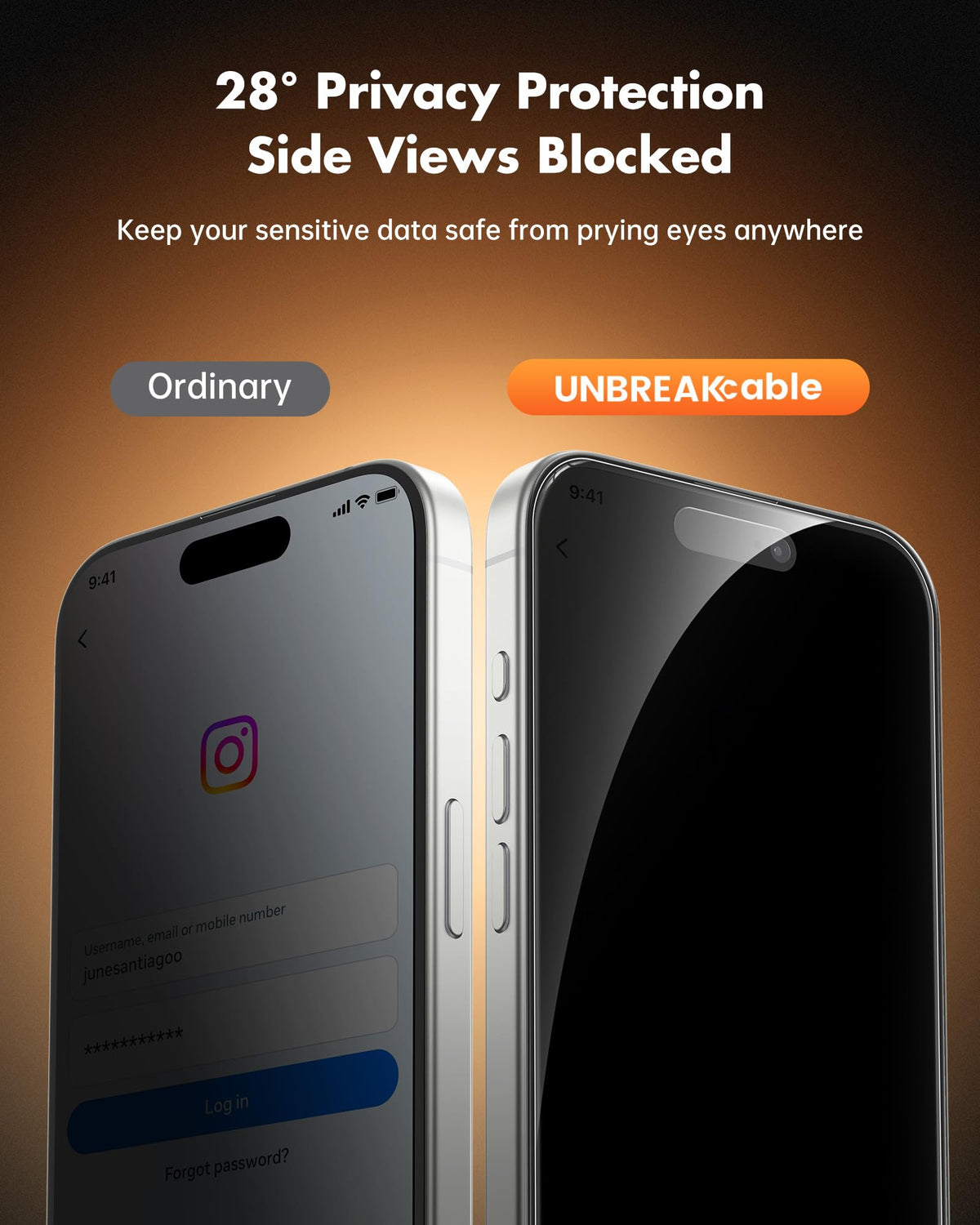 UNBREAKcable Privacy Screen Protector for iPhone 17 Pro Max, 2-Pack