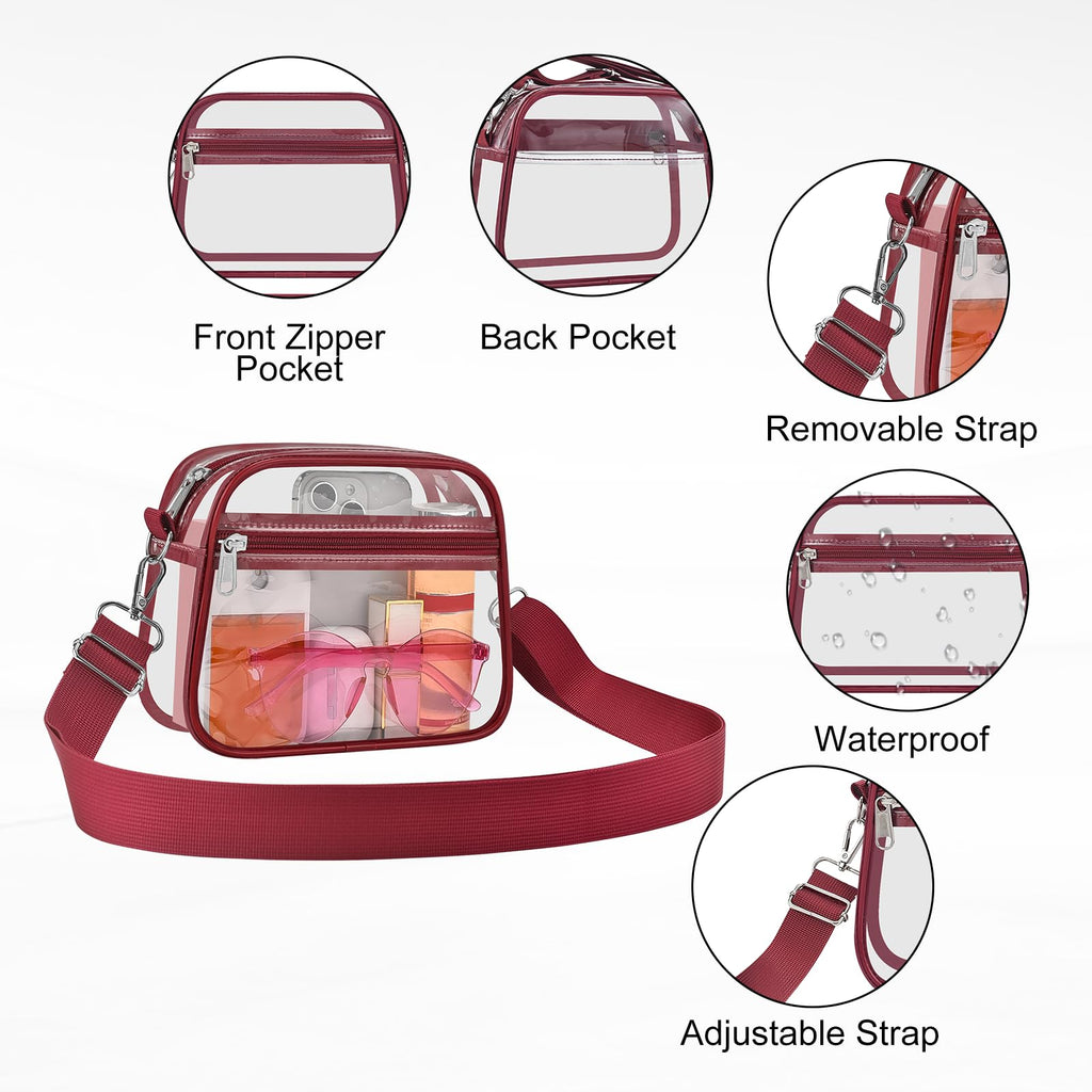 USPECLARE Clear Bag for Stadium Events Clear Sports Fan Handbags Purses