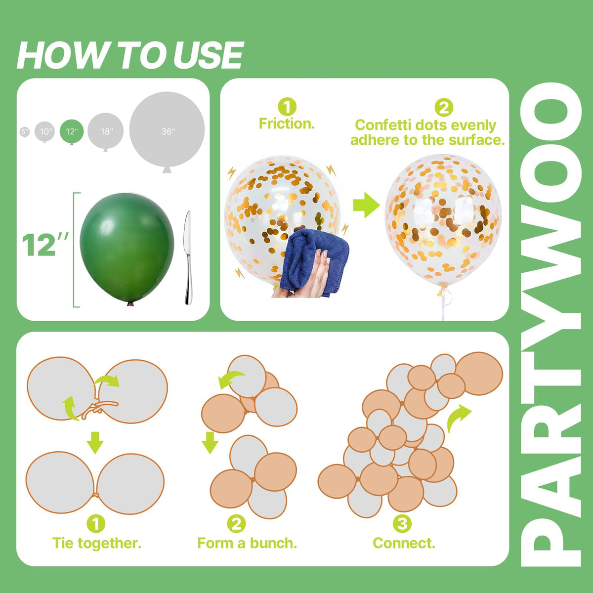 PartyWoo Christmas Balloons 66pcs Santa Xmas Tree Candy Cane Foil Balloons