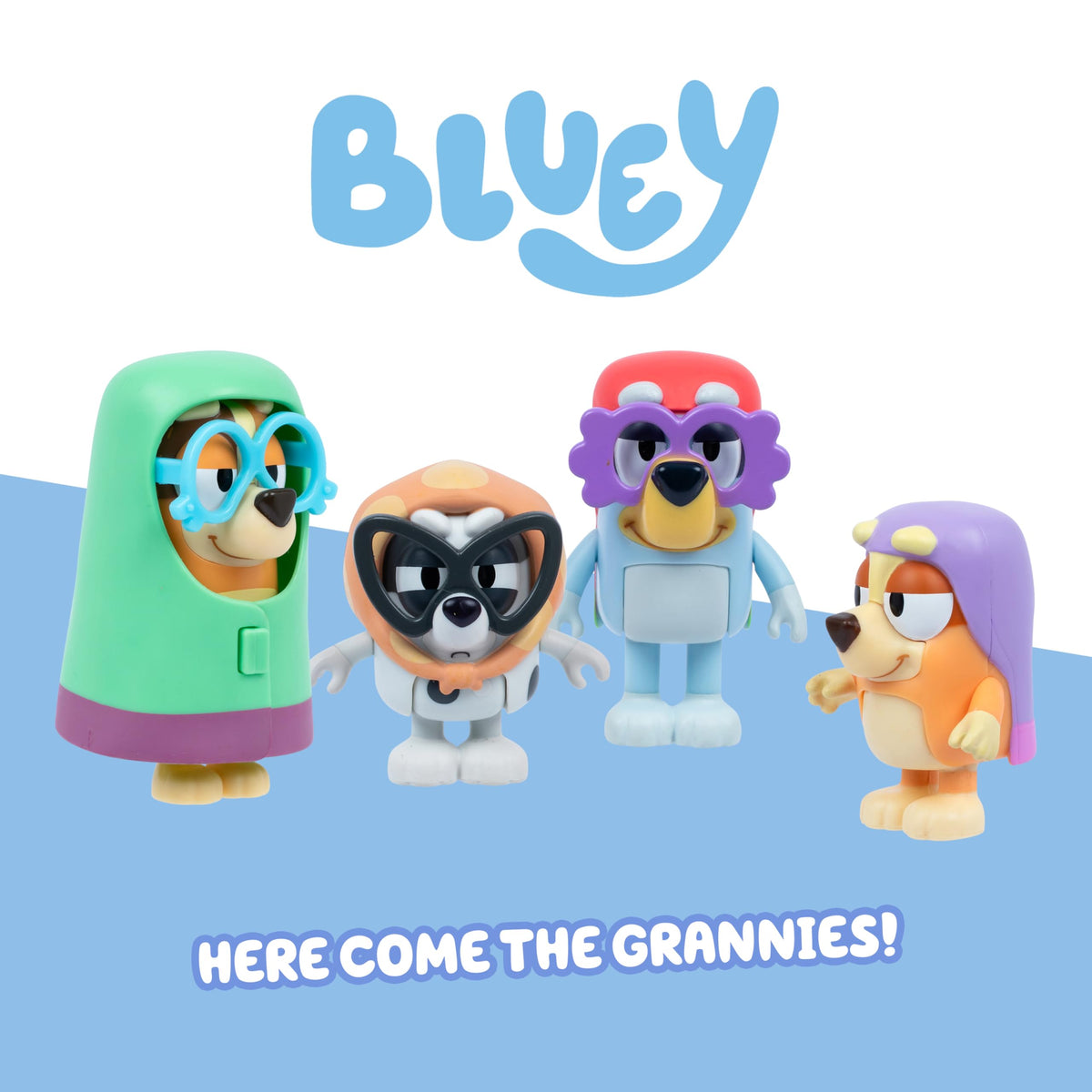Bluey Family Figure 4-Pack, Poseable Toys with Bingo & Bandit