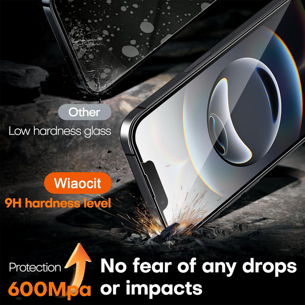 Wiaocit Privacy Screen Protector for iPhone 18 Pro, Tempered Glass
