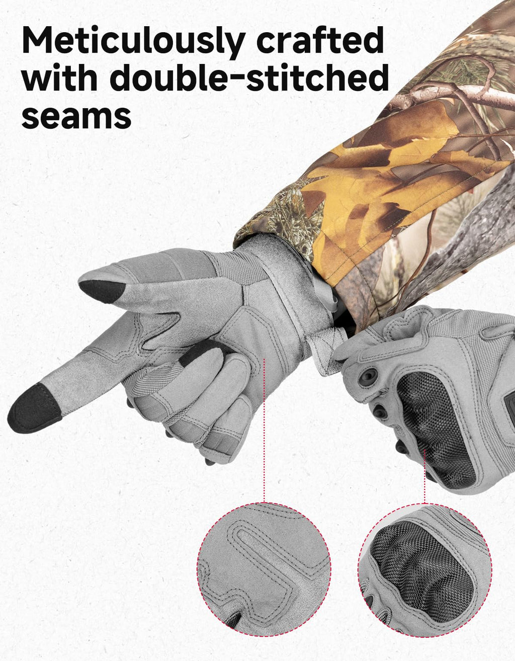 KEMIMOTO Tactical Gloves for Men, Touchscreen Motorcycle Gloves with Hard Shell & Palm Padding for Sports Motorcycle Cycling Tactical Airsoft Paintball Hunting Hiking