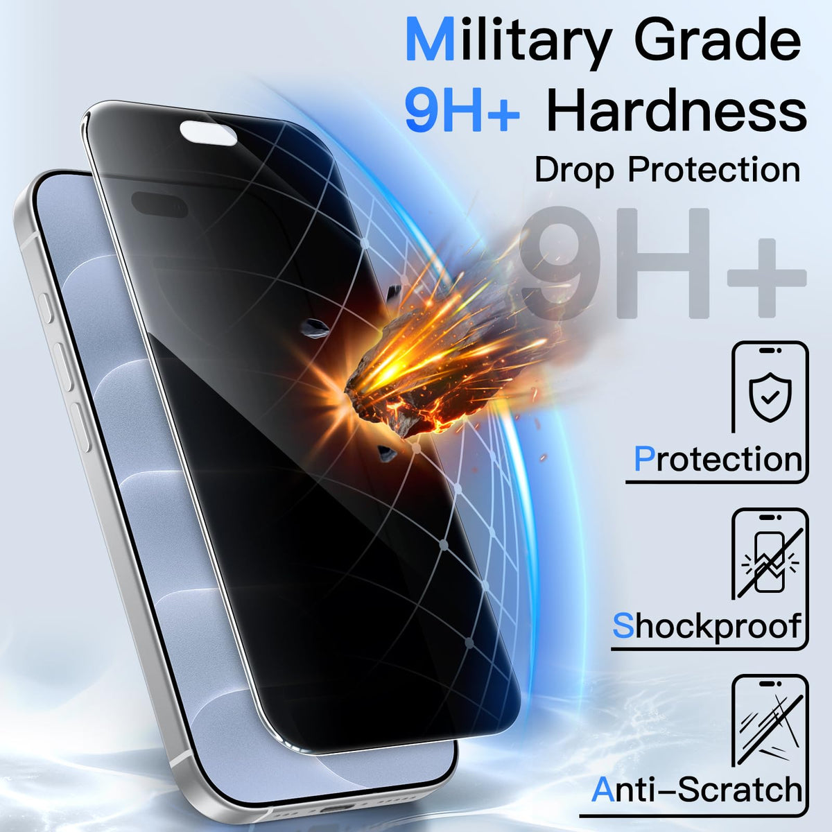 JETech Privacy Screen Protector for iPhone 18 Pro, 2-Pack