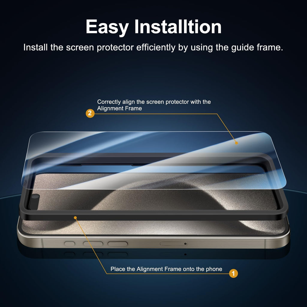 NEW'C for iPhone 16, iPhone 15 Screen Protector Installation Tool Included