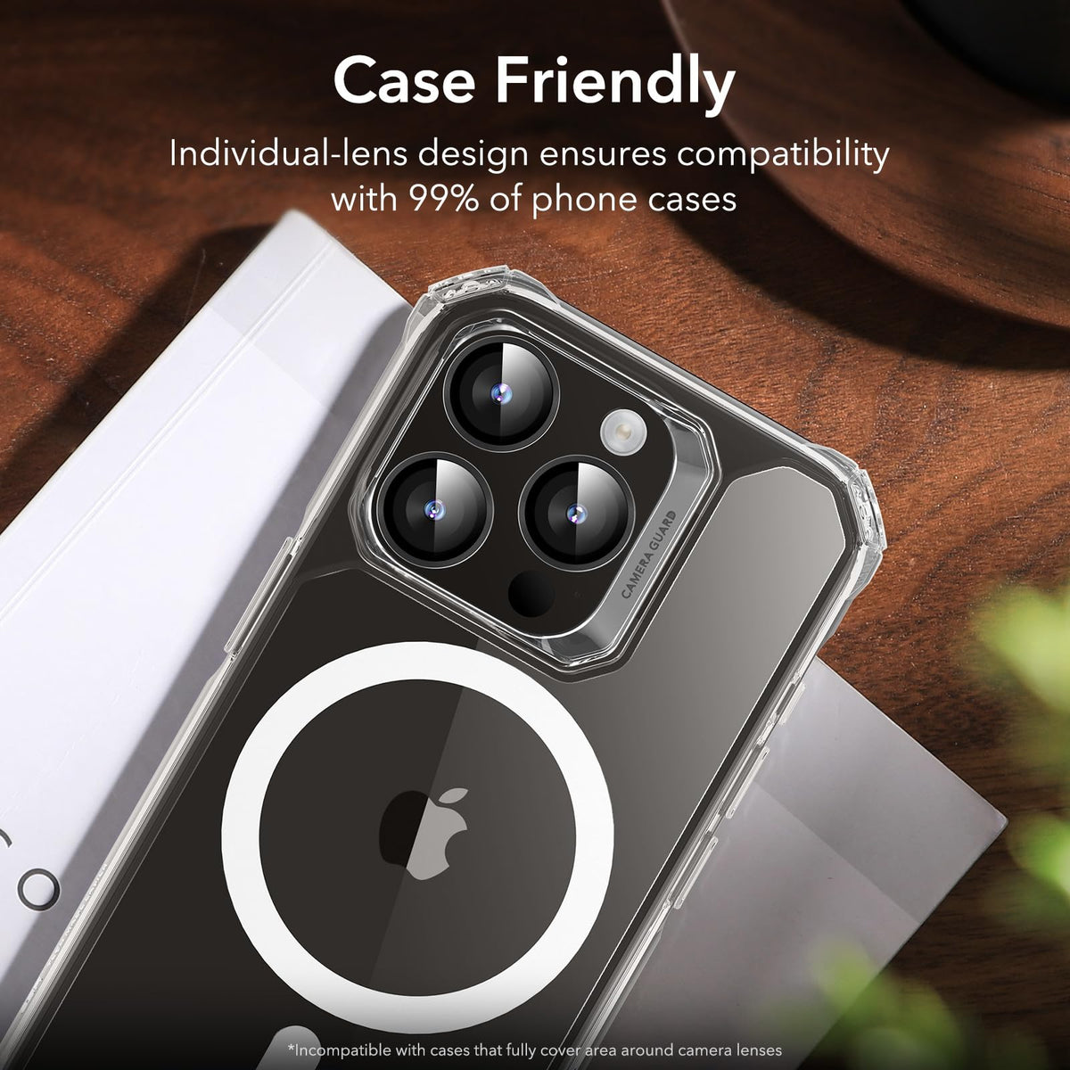 ESR for iPhone Duo Camera Lens Protector, 2 Pack, Black