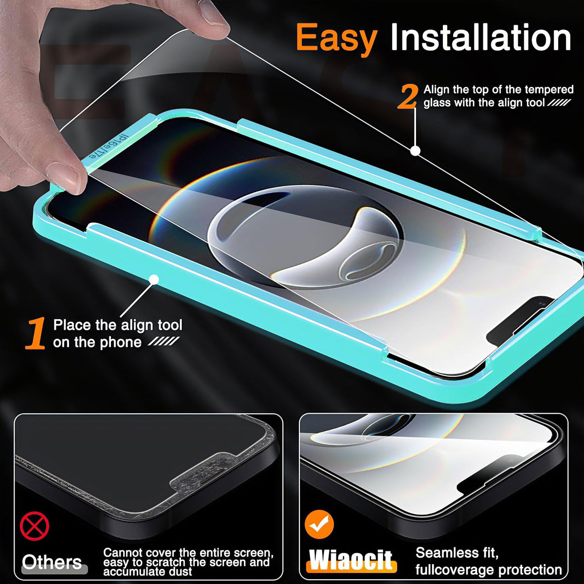 Wiaocit Privacy Screen Protector for iPhone 18 Pro, Tempered Glass