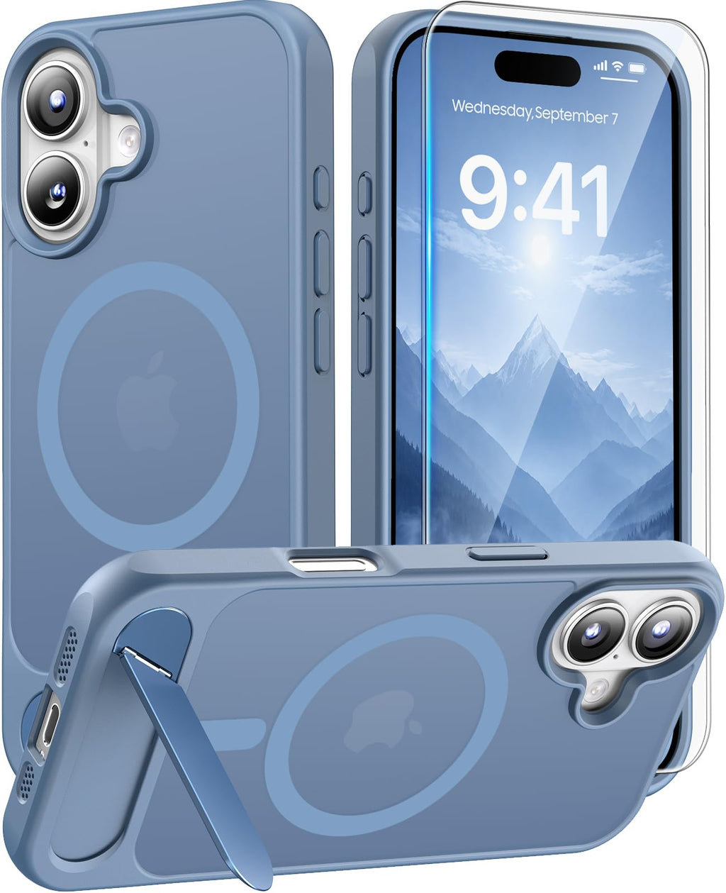 Magnetic for iPhone 15 Case with Stand, Clear