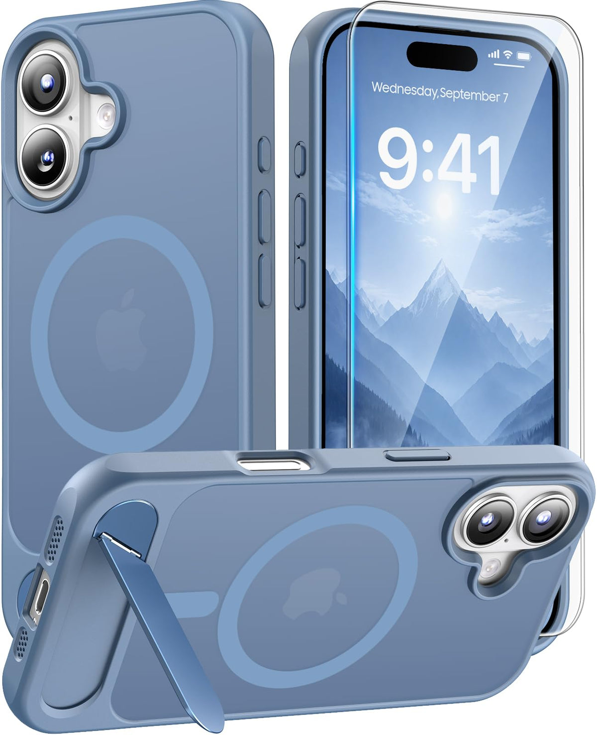 Magnetic for iPhone 15 Case with Stand, Clear