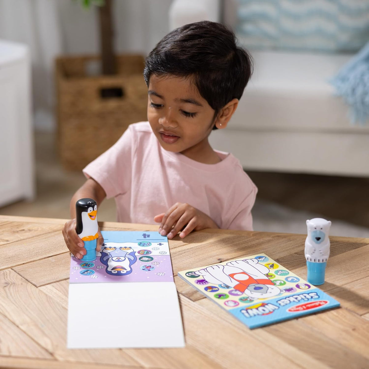 Melissa & Doug Sticker Wow!® Winter (Polar Bear and Penguin) Value Pack Arts and Crafts Collectibles - 2 Activity Pads, 2 Sticker Stampers, 2 Bonus Stacks - FSC Certified