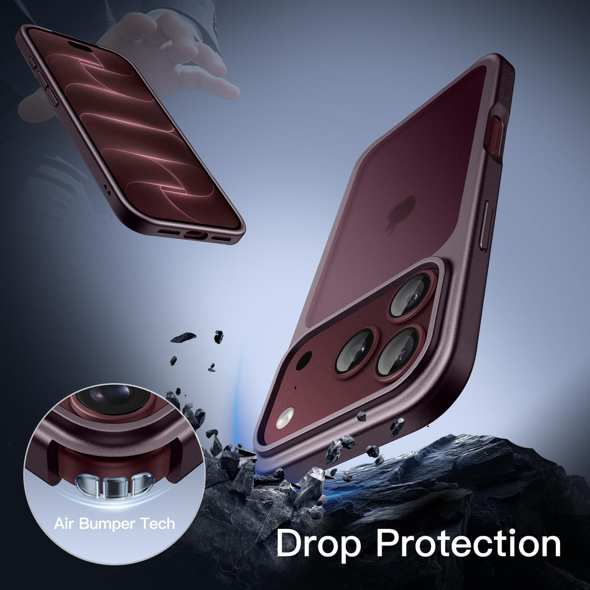 JETech Matte Case for iPhone Air, Black