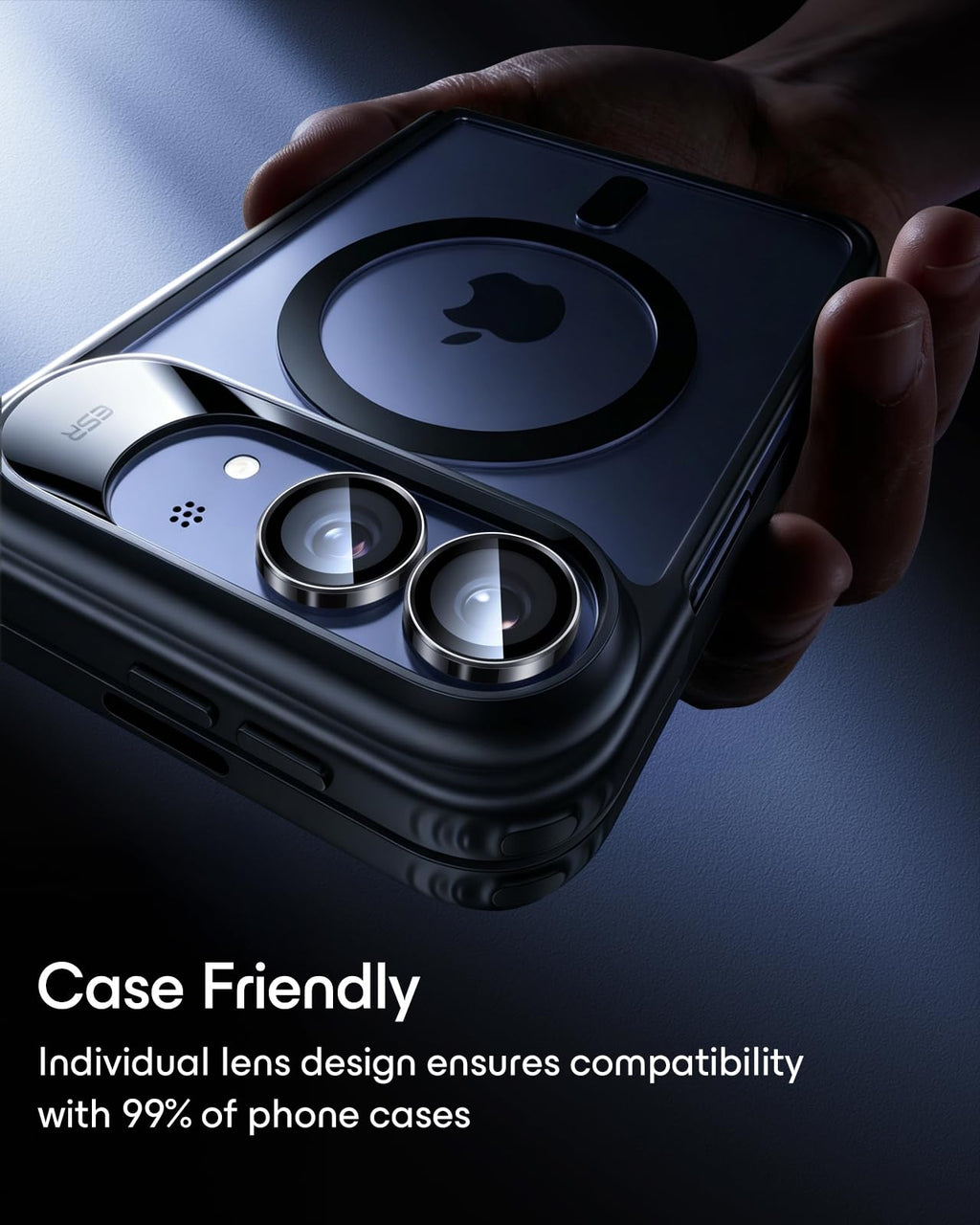 ESR for iPhone Duo Camera Lens Protector, 2 Pack, Black