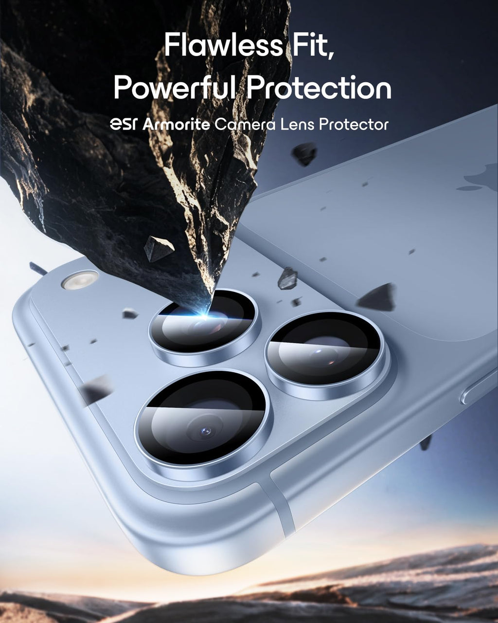 ESR for iPhone Duo Camera Lens Protector, 2 Pack, Black