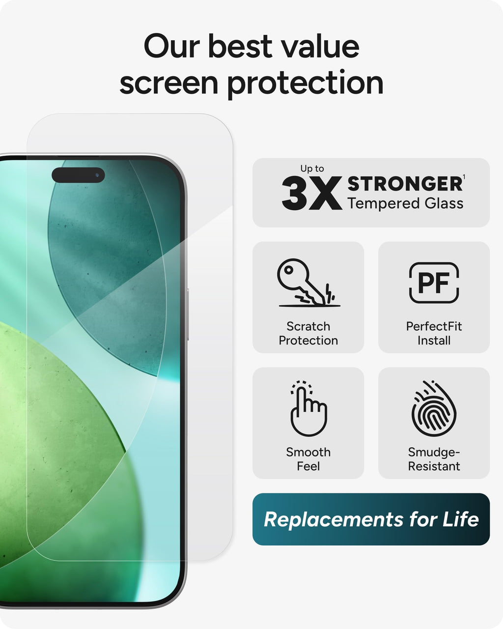 ZAGG Glass+ Screen Protector for iPhone 18 Pro Max/iPhone 17 Pro Max