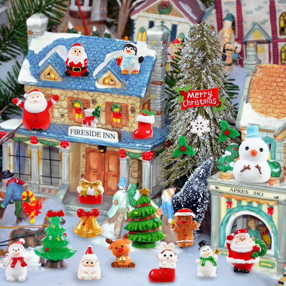 DIYDEC 40PCS Christmas Mini Ducks Figures Toys Miniature Resin Animal Decor