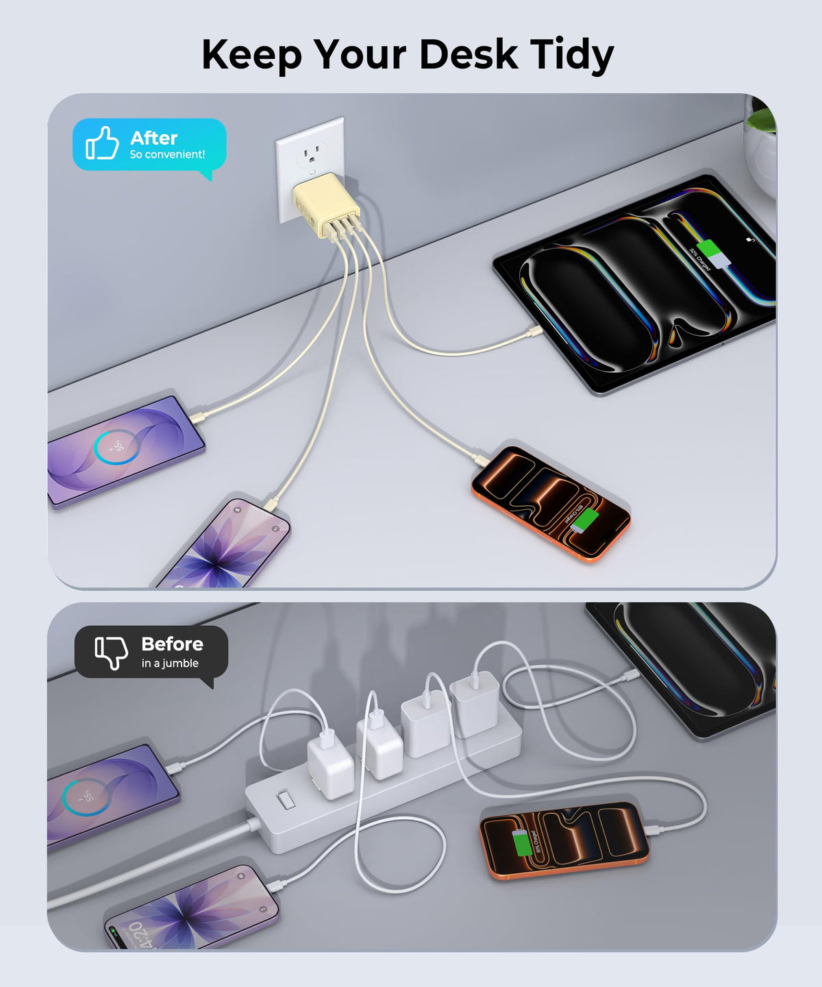 [2-Pack] USB C Wall Charger, 40W Type C Charger Fast Charging Blocks