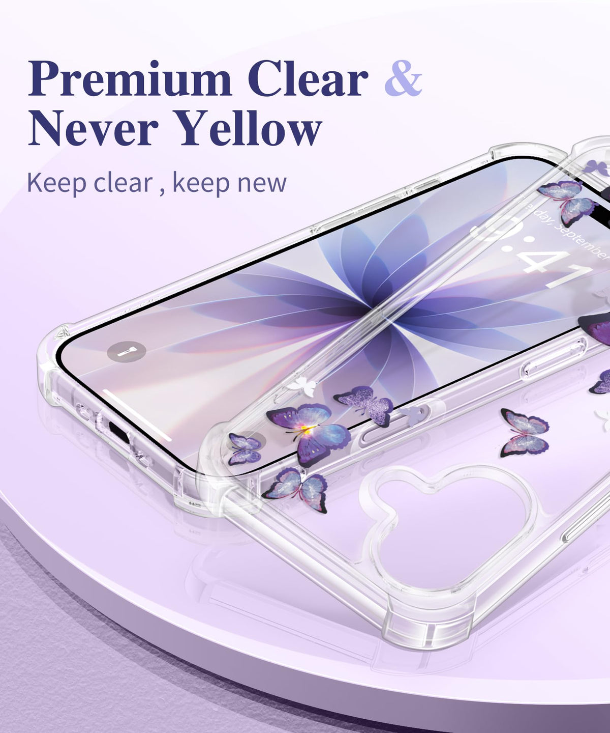 GVIEWIN for iPhone 18 Pro Max Case/17 Pro Max Case Floral Clear Slim Women