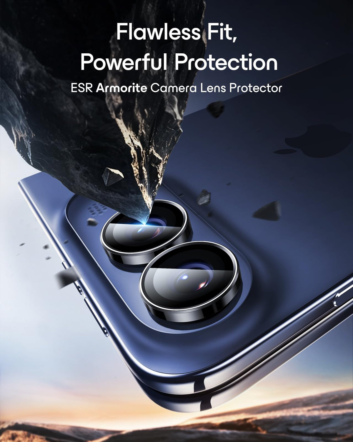 ESR for iPhone Duo Camera Lens Protector, 2 Pack, Black