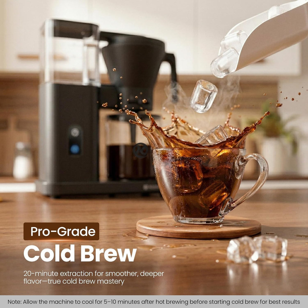Kismile SCA-Certified 8-Cup Drip Coffee Maker with Pour-Over Control
