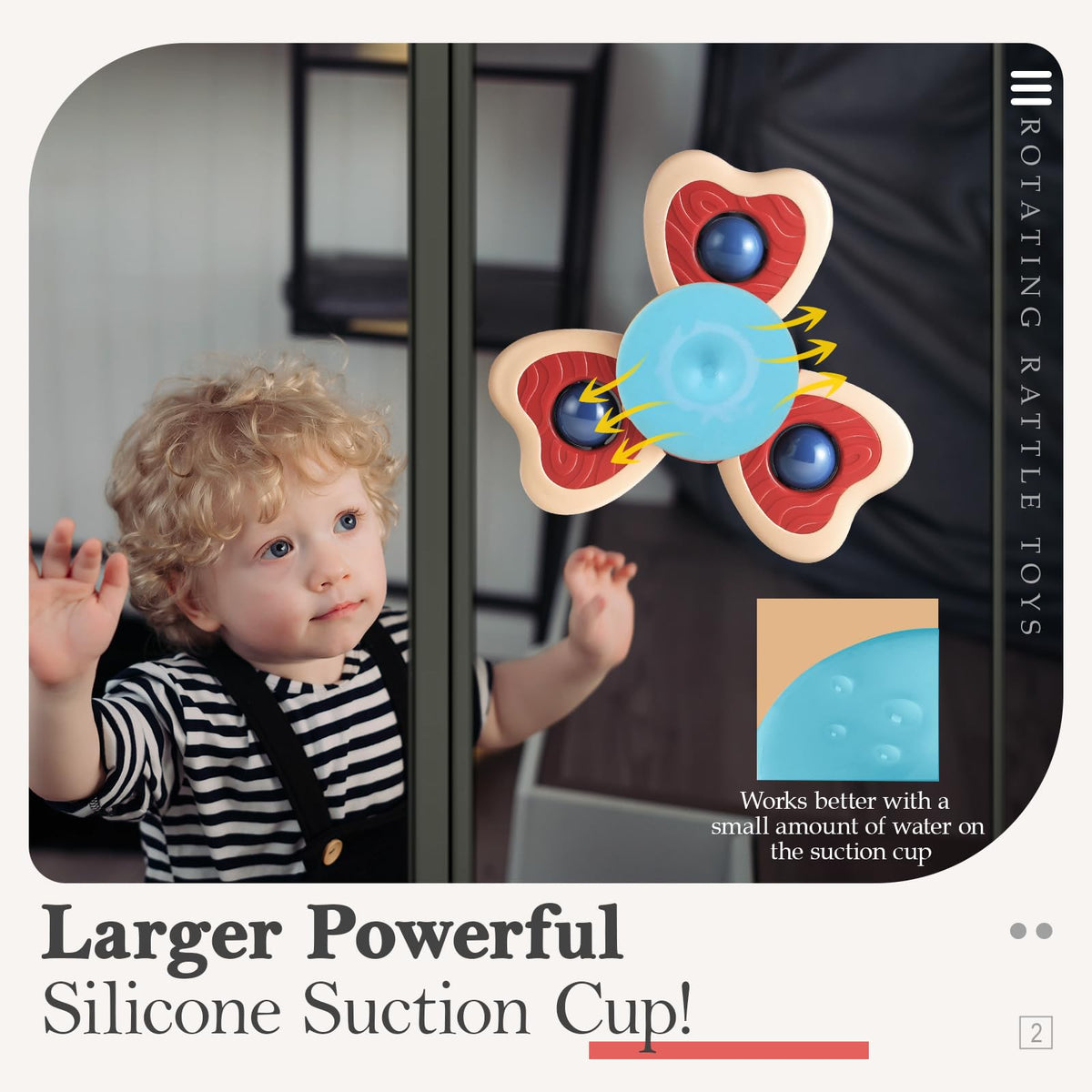 ALASOU Suction Cup Spinner Airplane Travel Toys for 1 Year Old Boy Girl