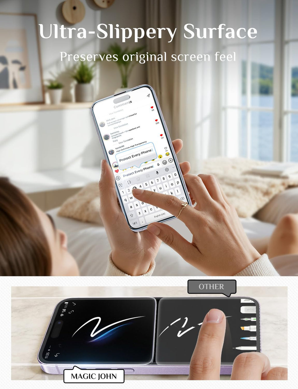 MAGIC JOHN 2 Pack Screen Protector for iPhone SE 3/SE 2 (2022/2020 Edition), iPhone7/8/6 Tempered Glass, Auto Dust-Elimination, Bubble Free, Easy Installation