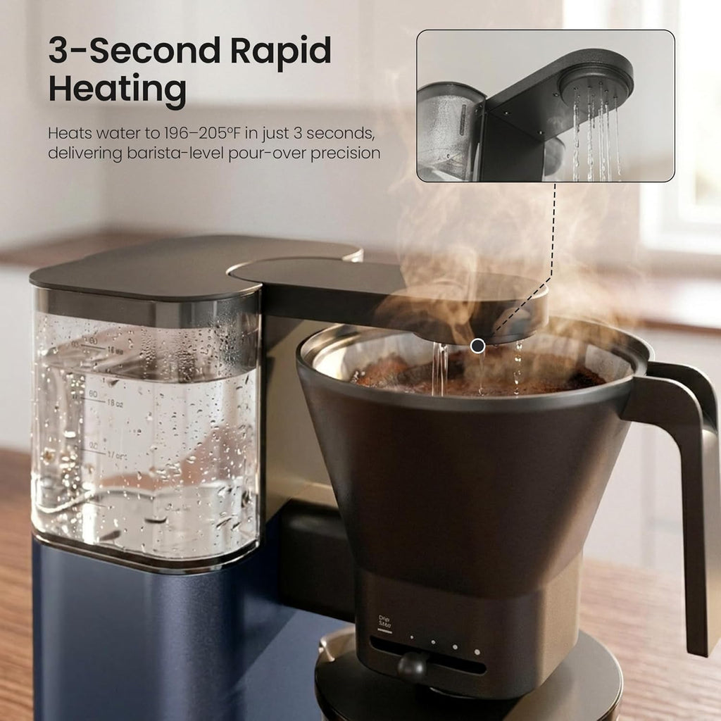 Kismile SCA-Certified 8-Cup Drip Coffee Maker with Pour-Over Control