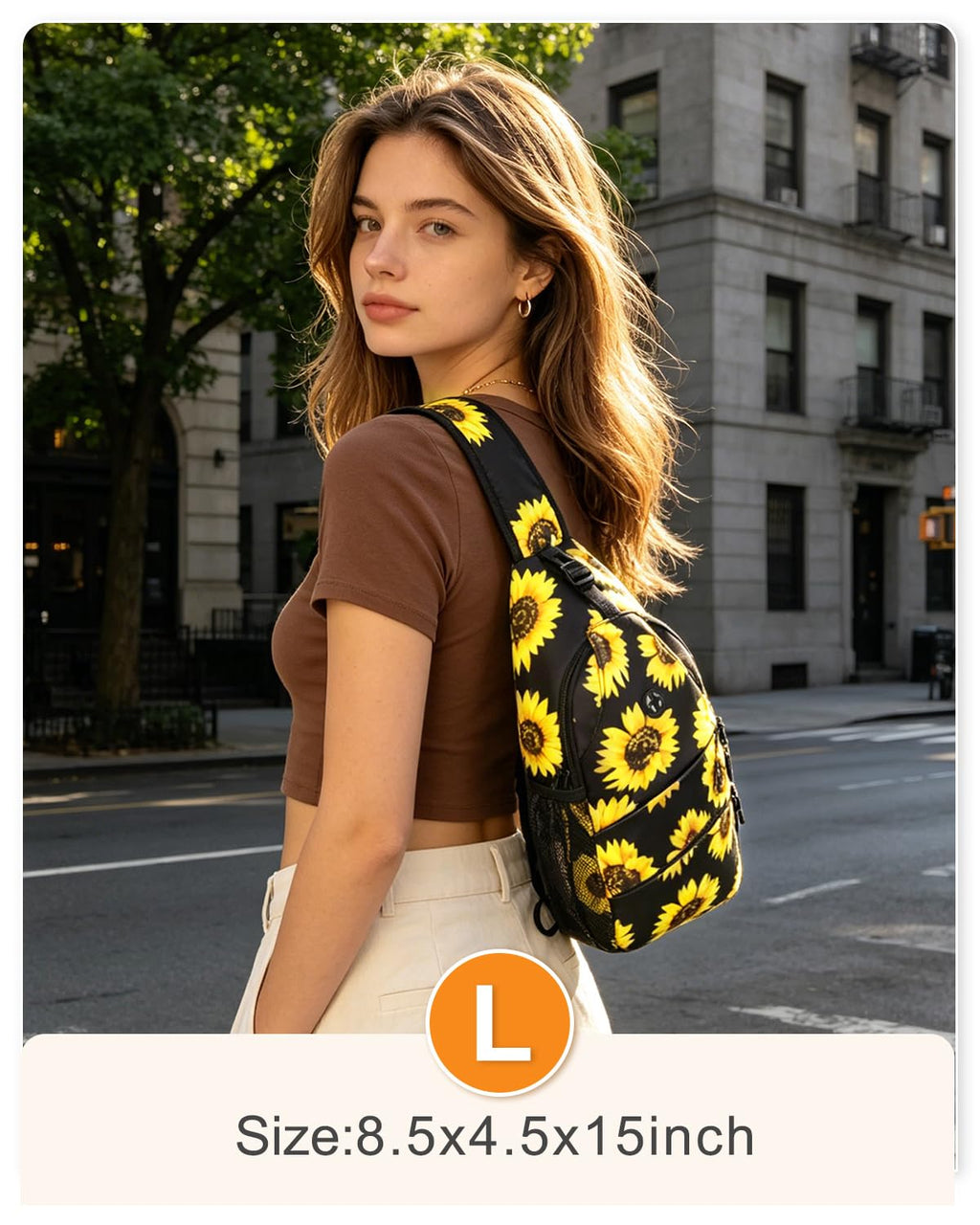 Pritent Crossbody Bags for Women Men Trendy Sling Bag Backpack Casual Chest Bag with Convertible Shoulder Strap