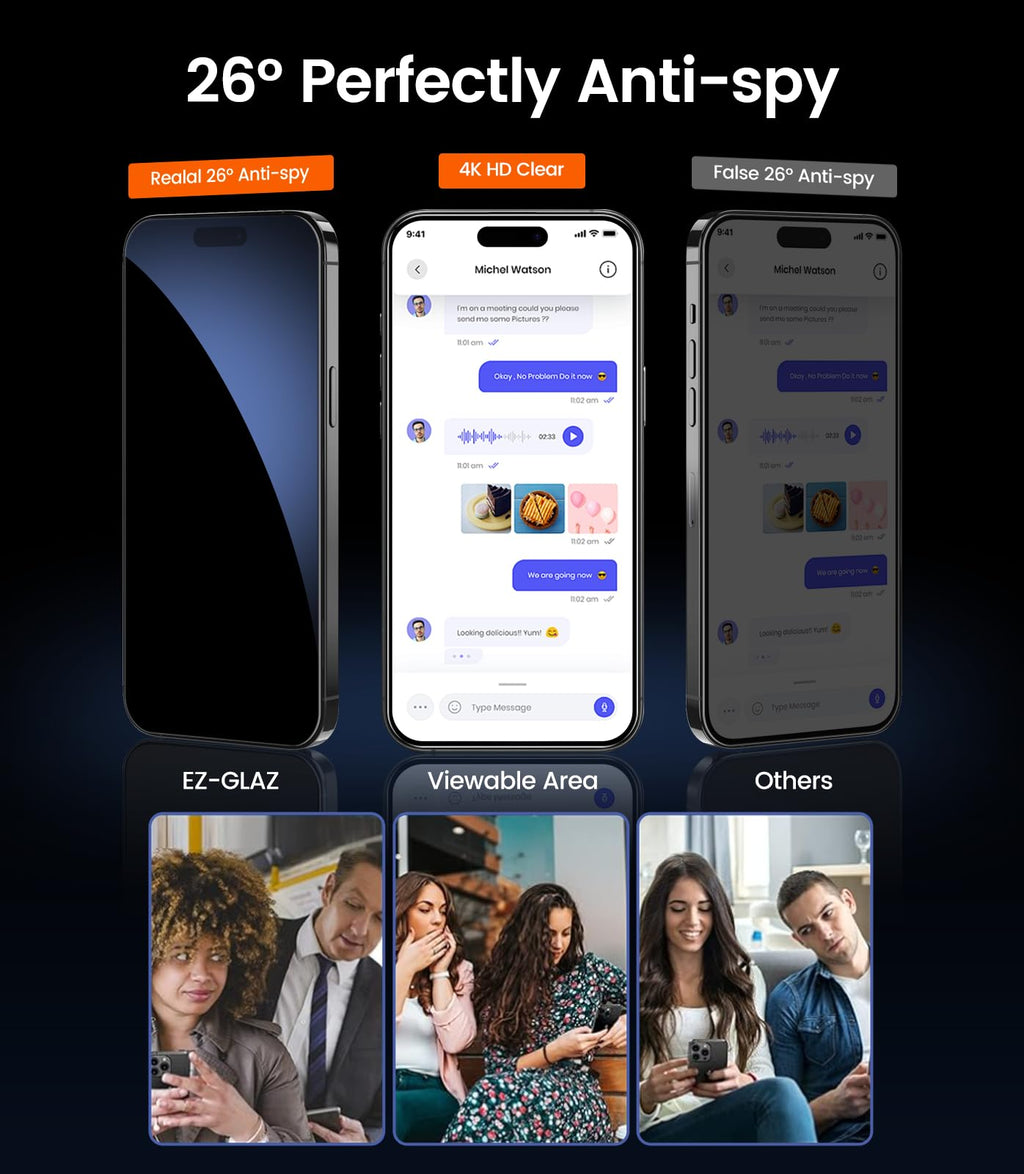 EZ-GLAZ-4 Pack for iPhone 17 Pro Max Screen Protector (6.9") HD Clear