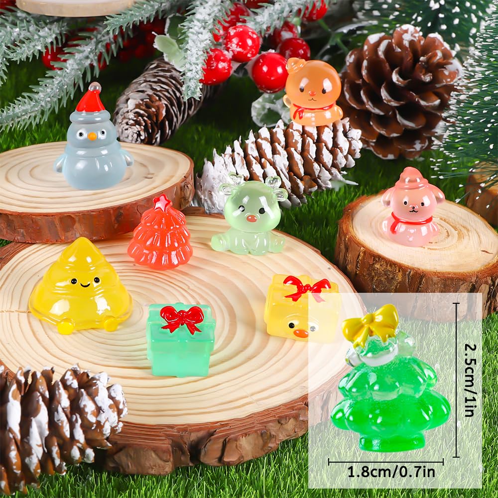 DIYDEC 40PCS Christmas Mini Ducks Figures Toys Miniature Resin Animal Decor
