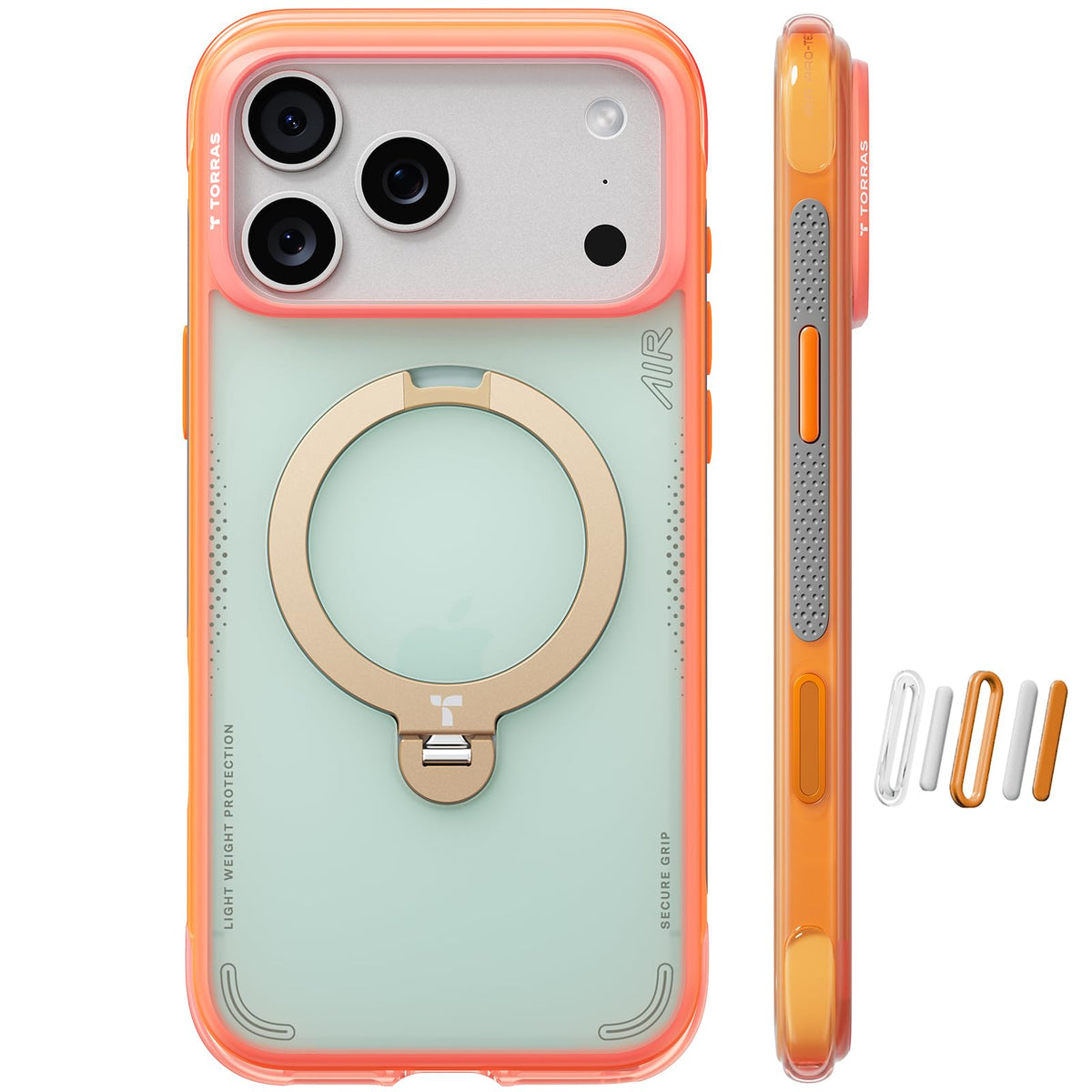 TORRAS Ostand Q3 Air for iPhone 15 Pro Max Case with Stand, Shockproof