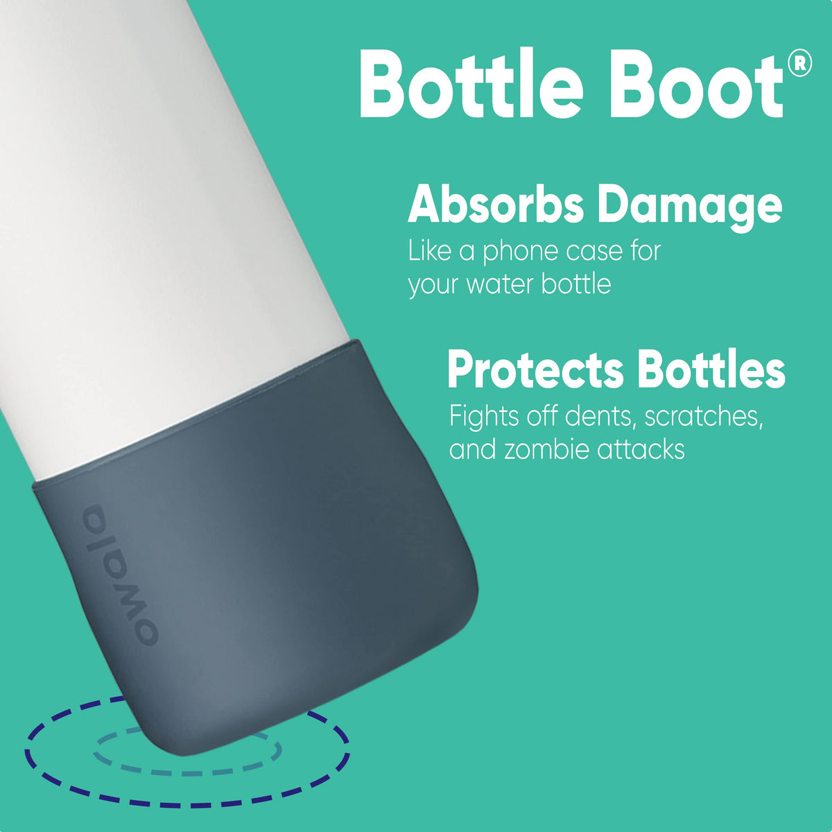 Owala Silicone Boot Accessory for Stainless Steel Water Bottles, Anti-Slip Dent Protective Sleeve, Protects FreeSip, Aqua, Made 32 Oz Water Bottle