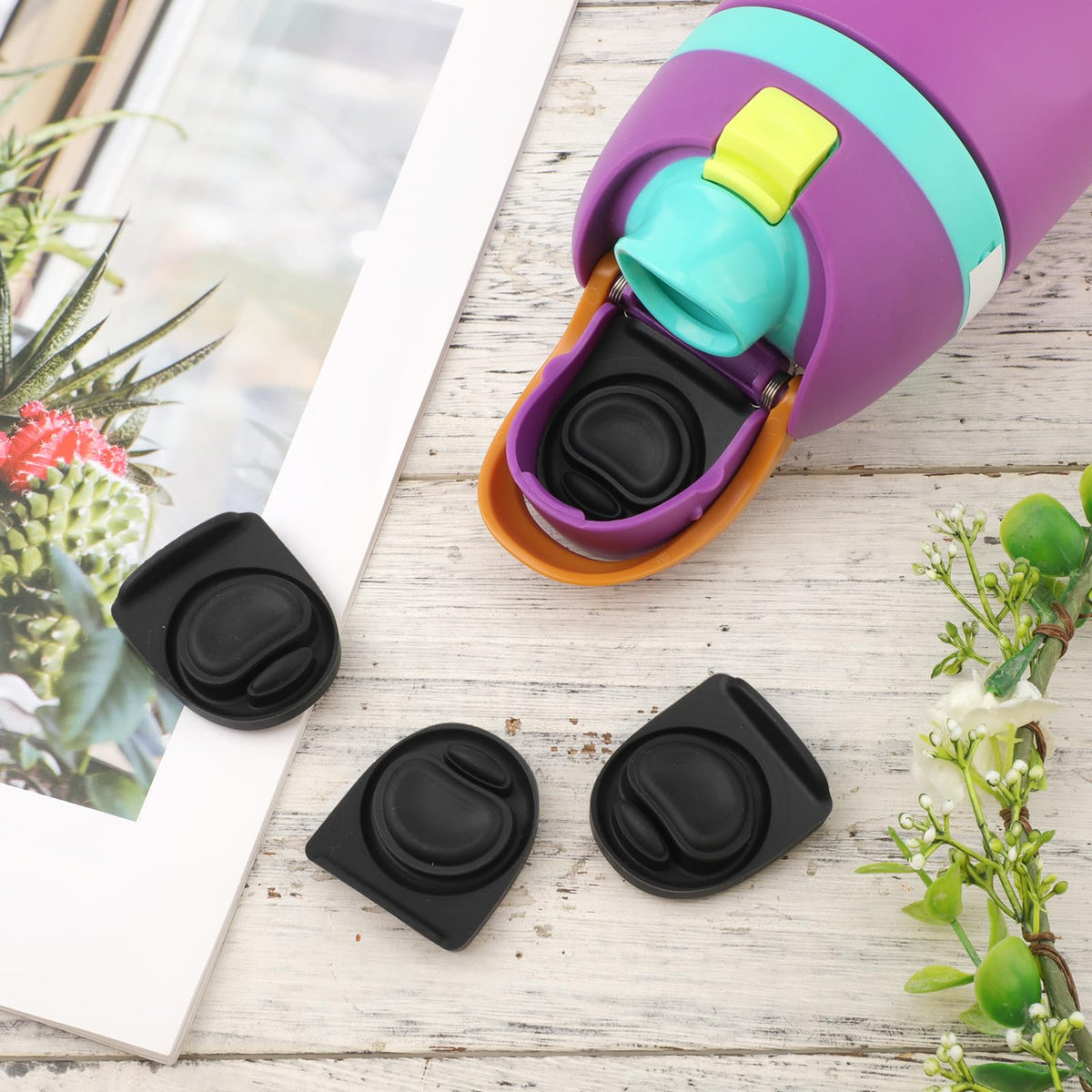 4 Sets Replacement Lid Stopper & Ring Gasket for Owala FreeSip 24oz 32oz