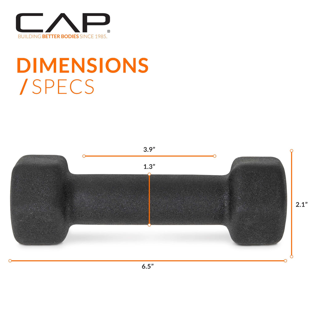CAP Neoprene Dumbbell Pairs & Sets, Non-Slip Grip, Hex Design