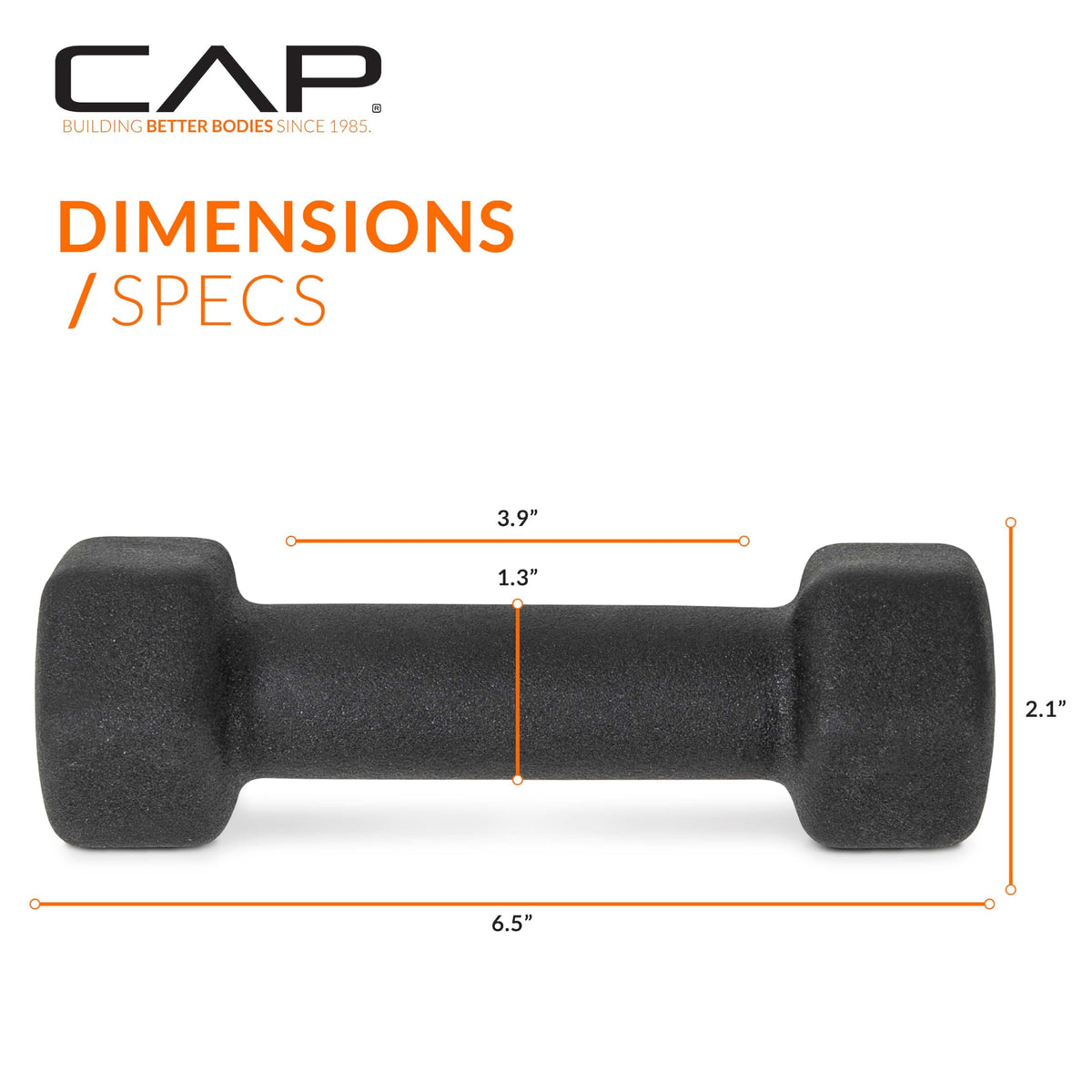 CAP Neoprene Dumbbell Pairs & Sets, Non-Slip Grip, Hex Design