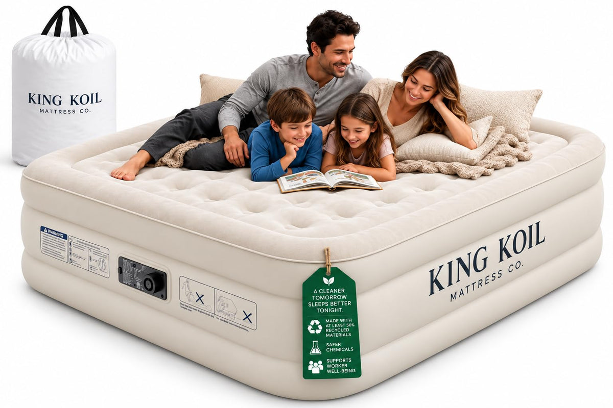 King Koil California King Air Mattress with Built-in Pump, 20” Raised Bed
