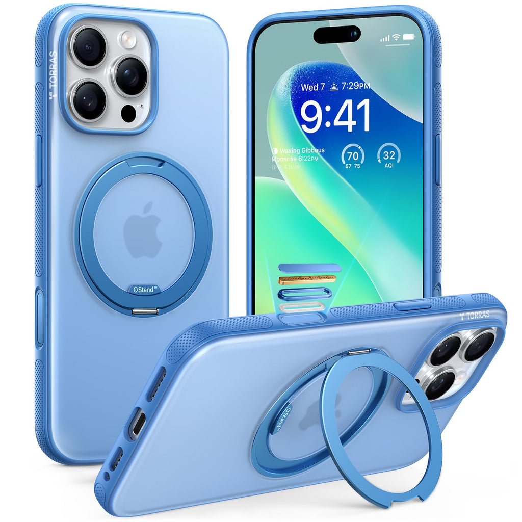 TORRAS 360 Magnetic Stand for iPhone 17 Pro Max Case, Clear