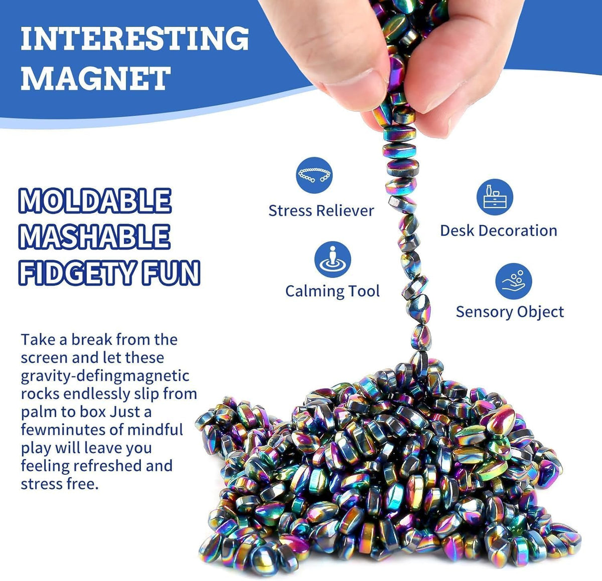 Matassari 550pcs Fidget Toy, Sensory Toys for Adults & Teens（Black）